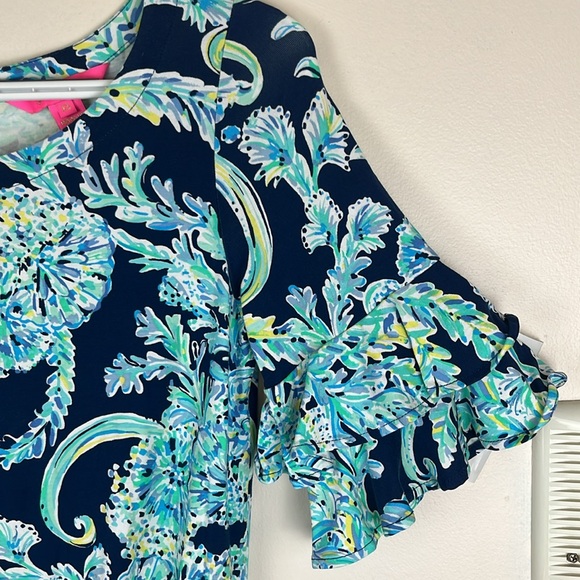 LILLY PULITZER Lula Romper High Tide Navy,  Scuba Doo Engineered Romper, Size XS - Picture 5 of 16